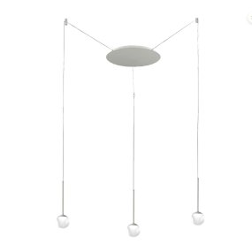 Lustre moderne Promoingross LOLLYPOP S3A WH LED CCT 1606LM métal blanc méthacrylate blanc