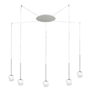 Lampadario moderno Promoingross LOLLYPOP S5A WH LED CCT 2677LM metallo bianco
