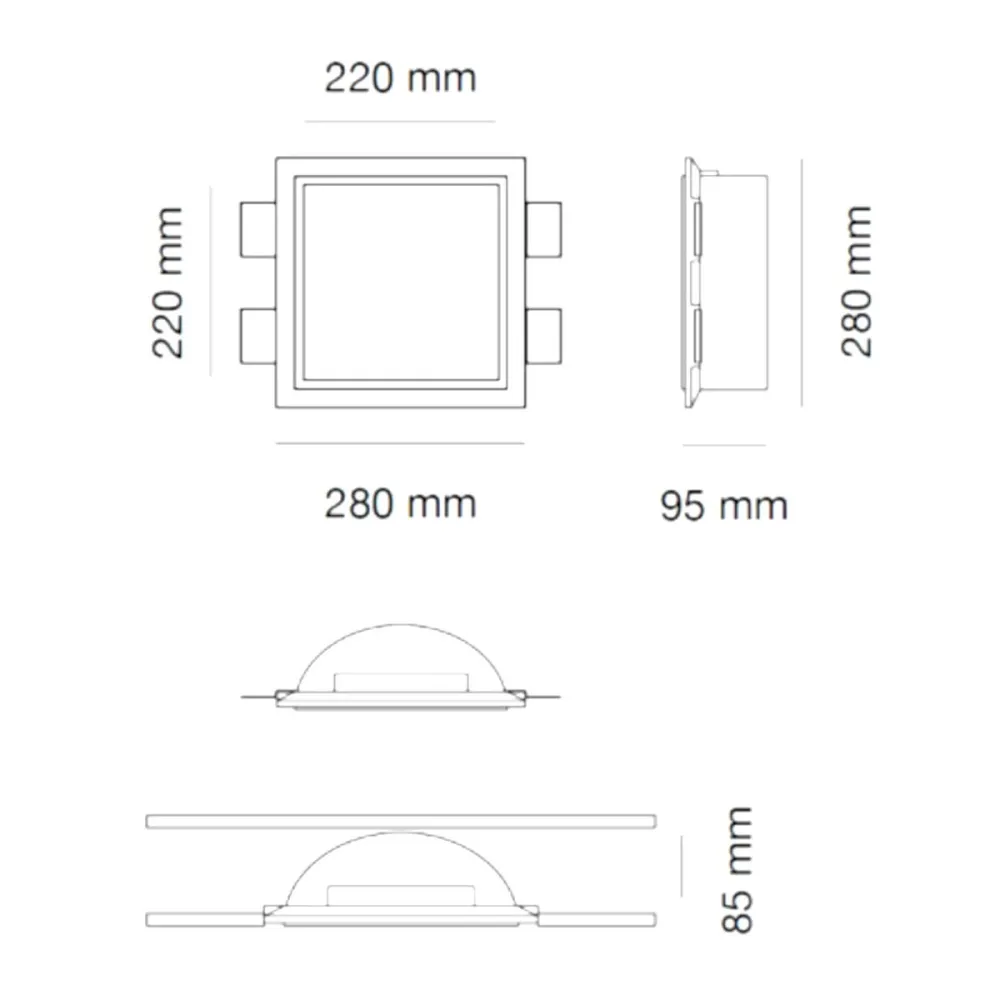 Belfiore 9010 MICROCOSMI SQUARE 2425A 3003 Spot encastrable LED