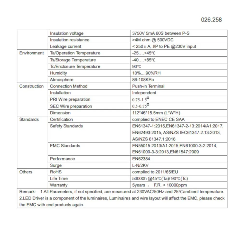 Transformateur 12W 026.258 pour art. Belfiore 9010 2485 A, 2486 A