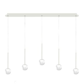 Lustre moderne Promoingross LOLLYPOP S5TR WH LED en métal blanc et méthacrylate blanc