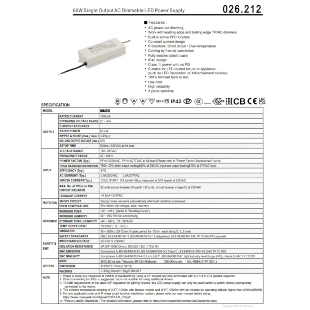 Alimentation, pilote, transformateur 026. 212 Belfiore 9010