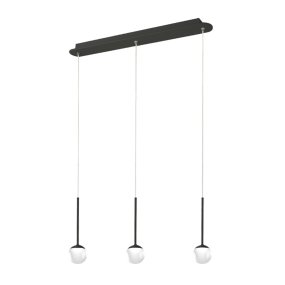 Lampadario moderno Promoingross LOLLYPOP S3TR NE LED metallo nero metacrilato bianco