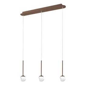 Lámpara de araña moderna Promoingross LOLLYPOP S3TR BN LED metal oro rosa metacrilato blanco