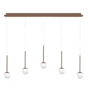 Moderner Kronleuchter Promoingross LOLLYPOP S5TR BN LED Metall Roségold Weiß Methacrylat