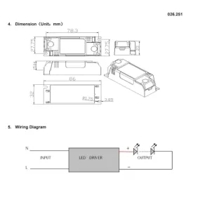 Netzteil für 8W 4105 LED-Einbaustrahler.