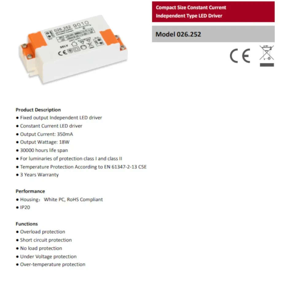 Transformator, Treiber, Netzteil 026.252 Belfiore 9010