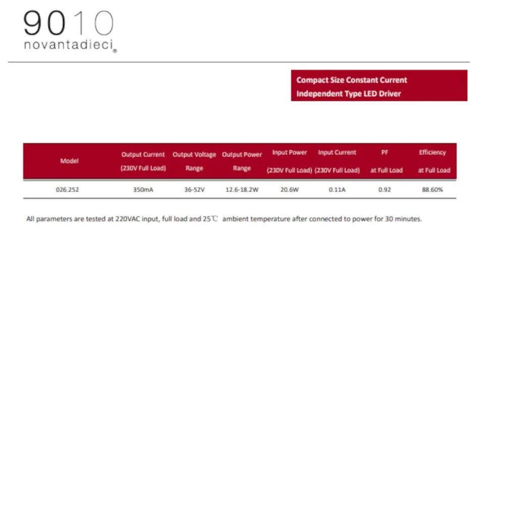 Transformateur, driver, alimentation 026.252 Belfiore 9010