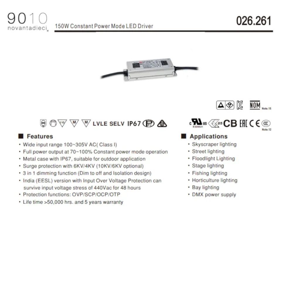 Alimentatore Belfiore 9010 150W 026.261 trasformatore