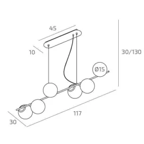 Lámpara de araña moderna Top Light HOLLY 1201 S6 E27 LED
