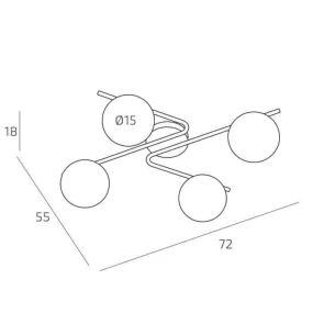 Moderne Top Light Deckenleuchte BOOMERANG 1200 PLG SA E27 LED