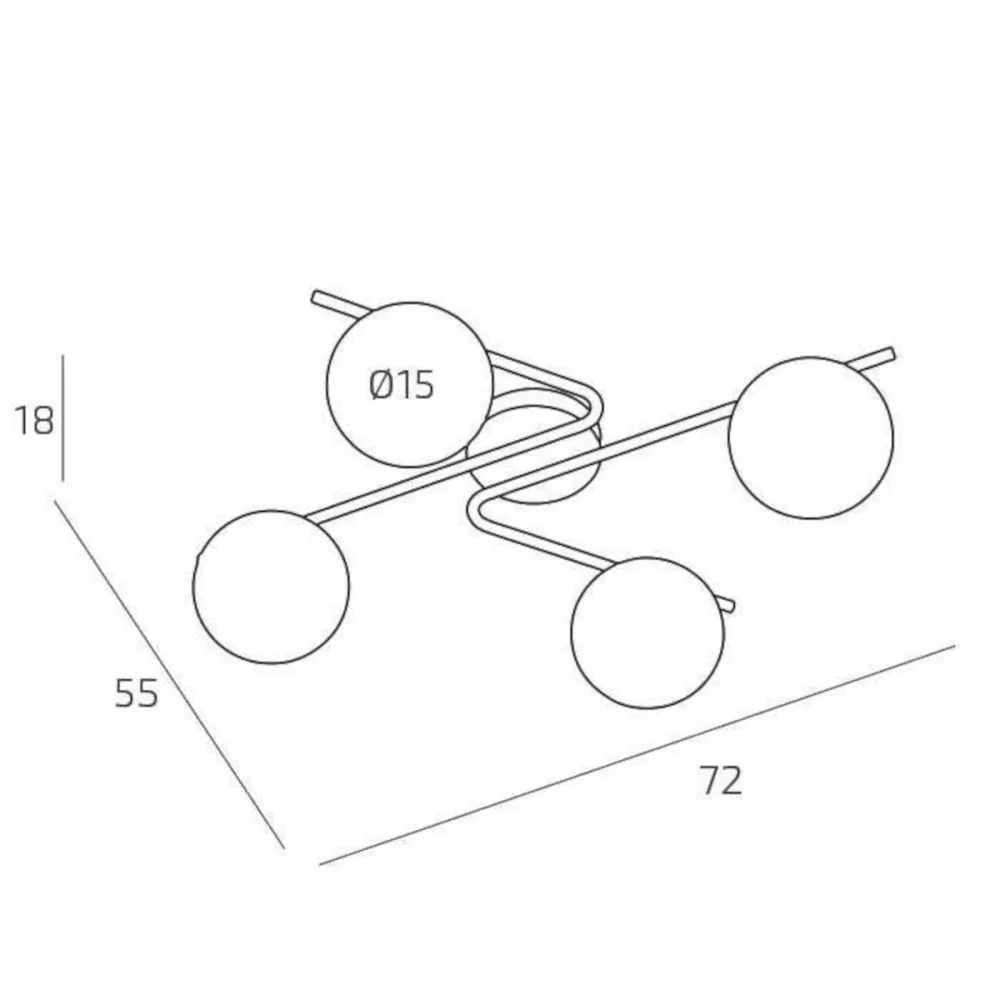 Moderne Top Light Deckenleuchte BOOMERANG 1200 PLG SA E27 LED