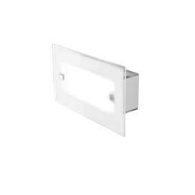 Applique Top Light BRICK1122 AP E27 LED vetro extrachiaro satinato bordo trasparente