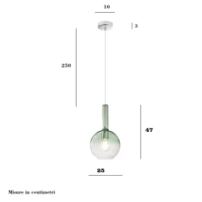 Suspension en verre vert...