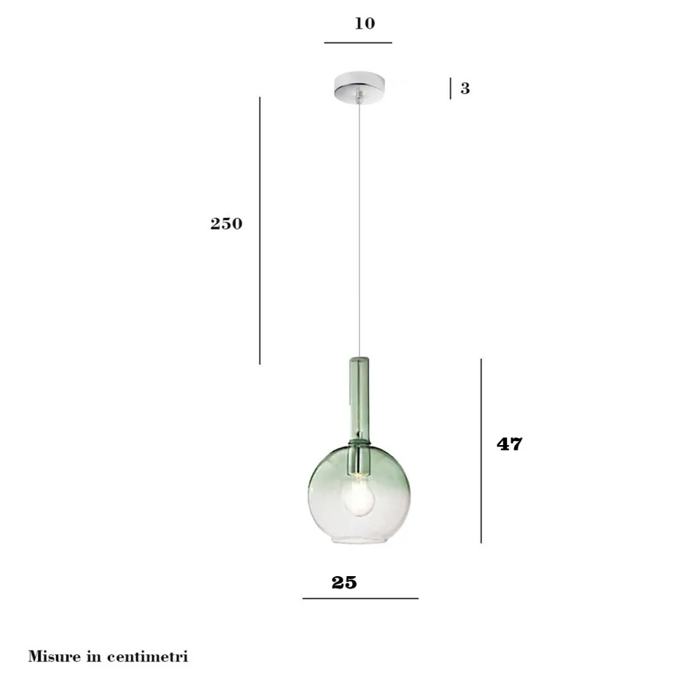 Lámpara colgante Perenz LOLLIPOP 8556 VE 6247 CL de cristal verde