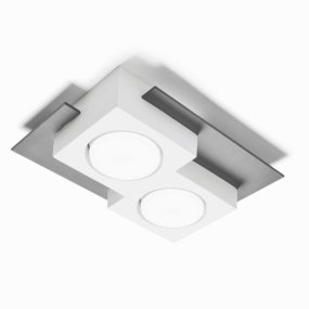 Lámpara de techo moderna LED Sforzin MILET T475 GX53 en yeso y aluminio.
