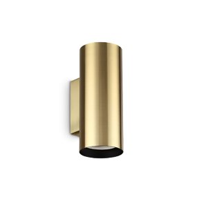 Applique moderno Ideal Lux LOOK ROUND AP2 15H 369990 GU10 LED biemissione metallo ottone