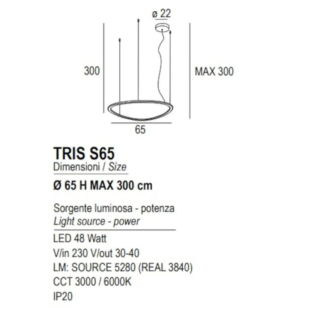 Lámpara de araña moderna LED Promoingross TRIS S65 WH