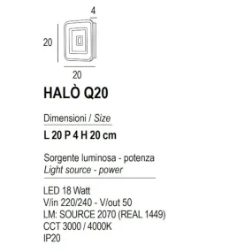 Lámpara de techo moderna Promoingross HALO Q WH LED CCT