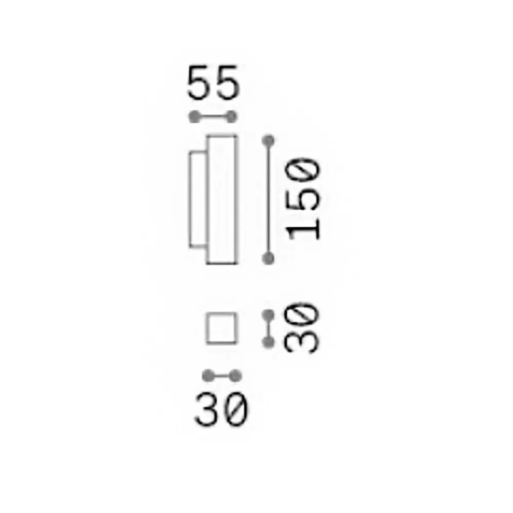 Aplique de pared clásico Ideal Lux LOOK SQUARE LED AP2 15H 370712