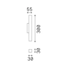 Applique murale classique Ideal Lux LOOK SQUARE LED AP2 30H 353364