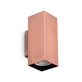 Applique classico Ideal Lux LOOK SQUARE AP2 15H 370354 GU10 LED biemissione metallo rame