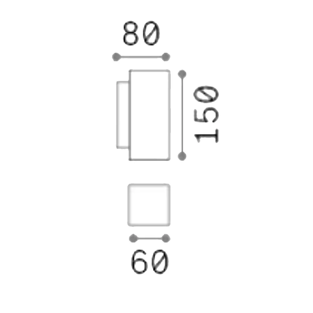 Klassische Wandleuchte Ideal Lux LOOK SQUARE AP2 15H 370354