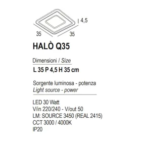 Plafón clásico Promoingross HALO Q35 RU LED CCT