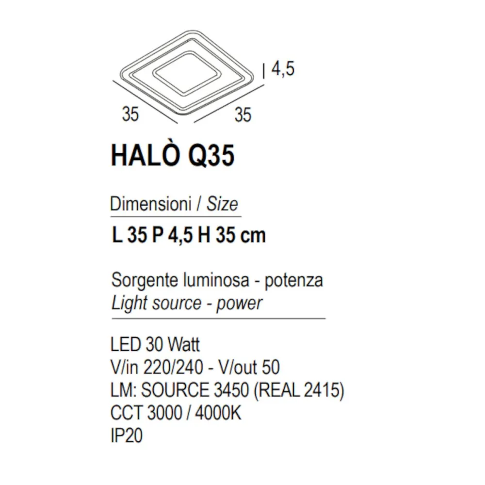 Plafonnier classique Promoingross HALO Q35 RU LED CCT
