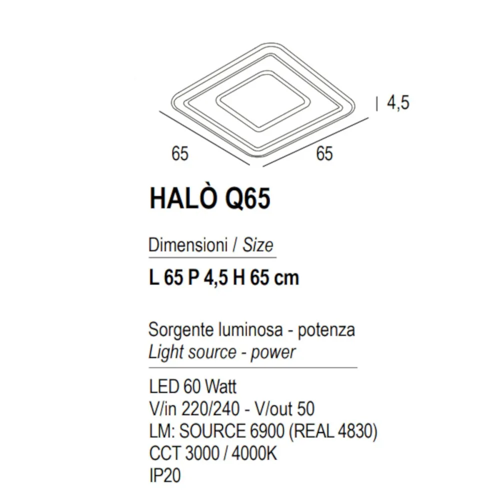 Plafonnier classique Promoingross HALO Q65 LED CCT