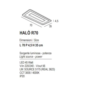 Plafonnier moderne Promoingross HALO R70 FULL LED