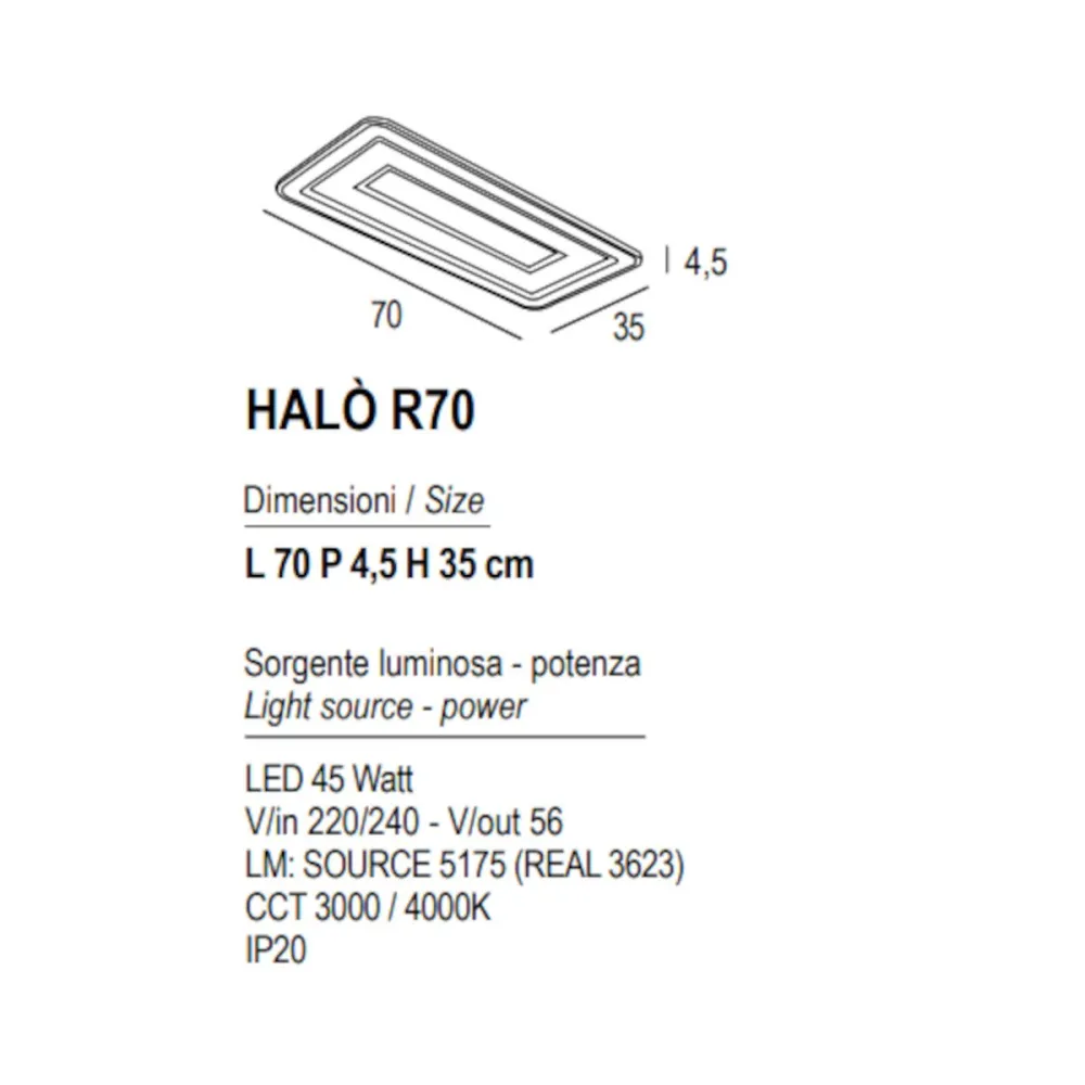 Lámpara de techo moderna LED Promoingross HALO R70 FULL