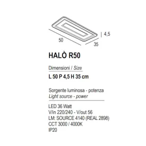 Promoingross HALO R50 FULL LED CCT moderne Deckenleuchte