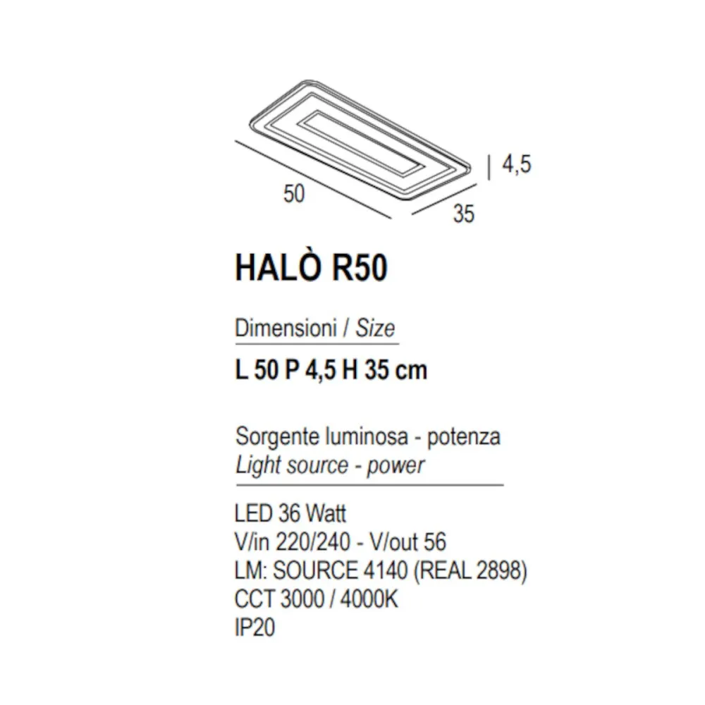 Promoingross HALO R50 FULL LED CCT moderne Deckenleuchte
