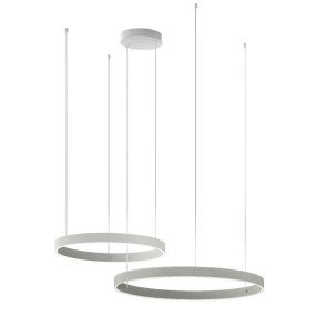 Lámpara de araña moderna Promoingross GAME BIS S80+S100 LED CCT de doble emisión, metal y silicona