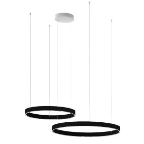 Moderner Kronleuchter Promoingross GAME BIS S80+S100 LED CCT Doppelemission Metall Silikon