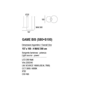 Lampadario moderno Promoingross GAME BIS S80+S100 LED