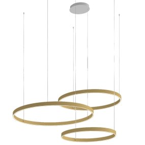 Lámpara de araña moderna Promoingross GAME TRIS S40+S60+S80 LED CCT de doble emisión, metal y silicona.