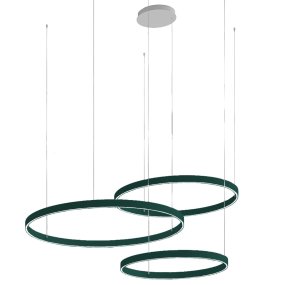 Lámpara de araña moderna Promoingross GAME TRIS S40+S60+S80 LED CCT de doble emisión, metal y silicona.