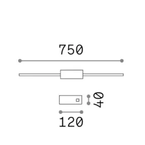 Applique murale LED classique Ideal Lux ESSENCE SQUARE AP D075 371689