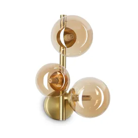 Applique classico Ideal lux PERLAGE 322742 G9 LED ottone vetri sfera ambra