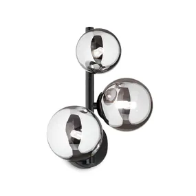 Applique moderno Ideal lux PERLAGE 271439 G9 LED metallo nero vetri sfera fumè