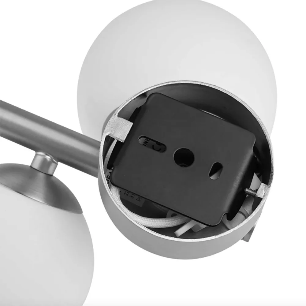 Applique moderno Ideal lux PERLAGE 271439 G9 LED metallo nero vetri sfera fumè