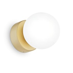 Applique murale Ideal Lux PERLAGE 292410 G9 LED en laiton avec sphères en verre blanc