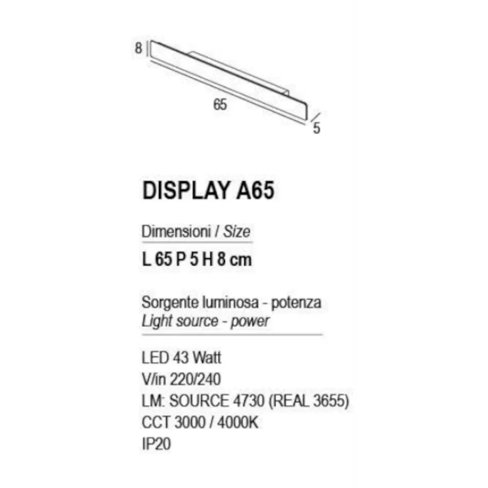 Applique murale moderne Promoingross DISPLAY A WH LED CCT