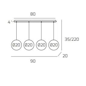 Lámpara de araña moderna Top Light BIG ECLIPSE 1194 BI S4 RP BR AM