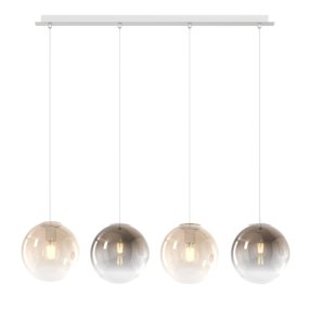 Lámpara de araña moderna Top Light BIG ECLIPSE 1194 BI S4 RP BR AM E27 LED esfera de cristal ámbar bronce