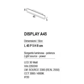 Applique moderno Promoingross DISPLAY A45 LED CCT