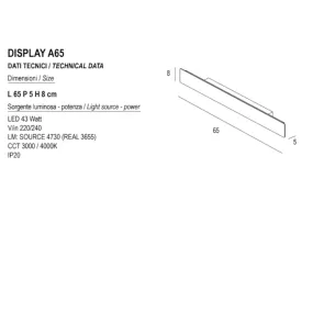 Applique moderno Promoingross DISPLAY A65 LED CCT metallo