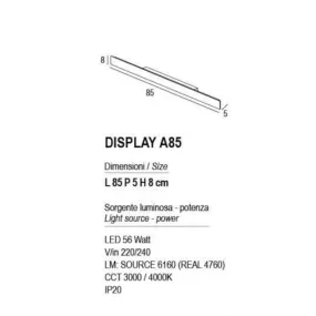 Applique moderno Promoingross DISPLAY A85 LED CCT metallo